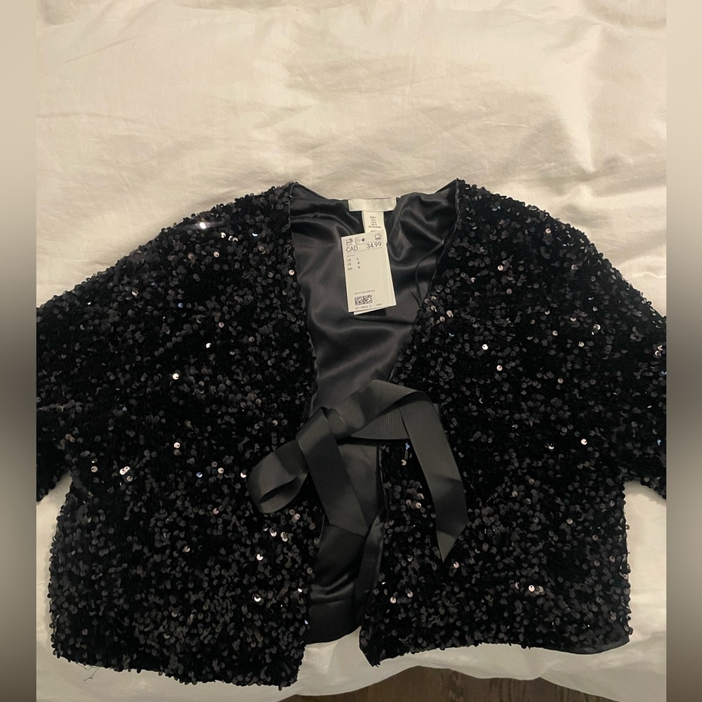 H&M Black Sequin Blazer